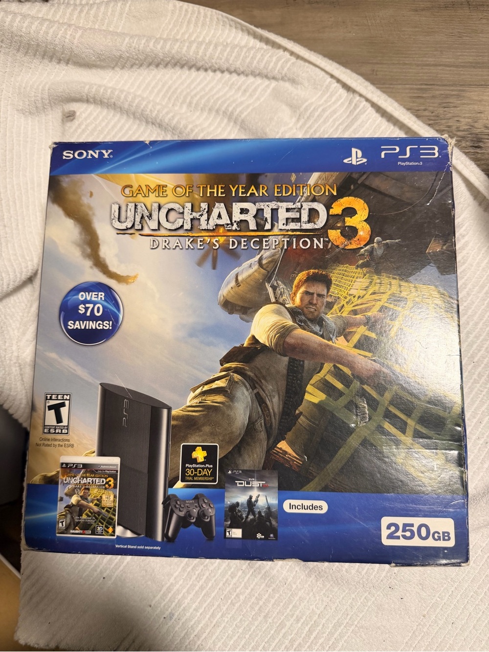Sony PS3 Console Bundle in Black and Blue Uncharted 3 Edition
